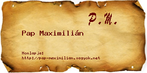 Pap Maximilián névjegykártya